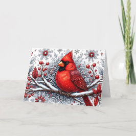 Rode Winter Kardinaal Kerstmis Feestdagen Kaart