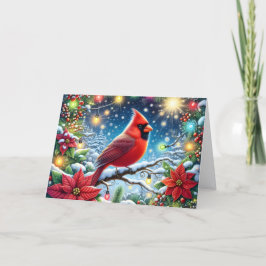 Rode Winter Kardinaal Kerstmis Feestdagen Kaart