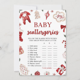 Rode Winter Kerst Baby shower Categorieën Spel Kaart