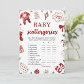 Rode Winter Kerst Baby shower Categorieën Spel Kaart (Staand voorkant)