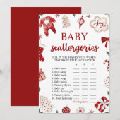 Rode Winter Kerst Baby shower Categorieën Spel Kaart (Voorkant / Achterkant)