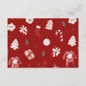 Rode Winter Kerst Baby shower Dank u kaart (Achterkant)