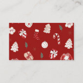 Rode Winter Kerst Baby shower Luier Raffle Informatiekaartje (Achterkant)