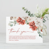 Rode Winter Kerst Vrijgezellenfeest Dank u kaart (Staand voorkant)