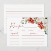 Rode Winter Kerst Vrijgezellenfeest Recept Kaart (Voorkant / Achterkant)