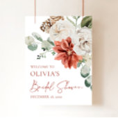 Rode Winter Kerst Vrijgezellenfeest Welkomstbord Poster