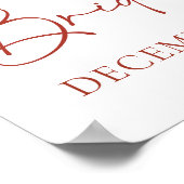 Rode Winter Kerst Vrijgezellenfeest Welkomstbord Poster (Hoek)