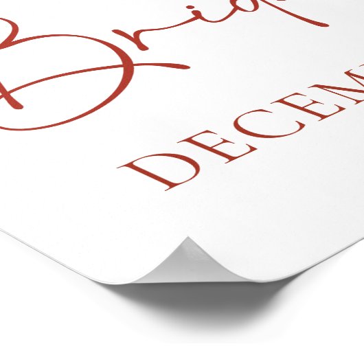 Rode Winter Kerst Vrijgezellenfeest Welkomstbord Poster (Hoek)