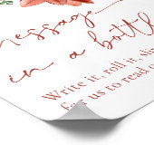 Rode Winter Kerstmis bericht in een fles teken spe Poster (Hoek)