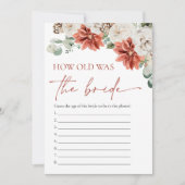 Rode Winter Kerstmis Hoe oud was het bruidsspel Kaart (Voorkant)