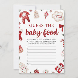 Rode Winter Kerstmis Raad de Baby Food Game Kaart