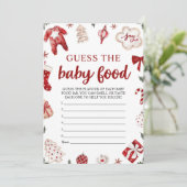 Rode Winter Kerstmis Raad de Baby Food Game Kaart (Staand voorkant)