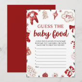 Rode Winter Kerstmis Raad de Baby Food Game Kaart (Voorkant / Achterkant)