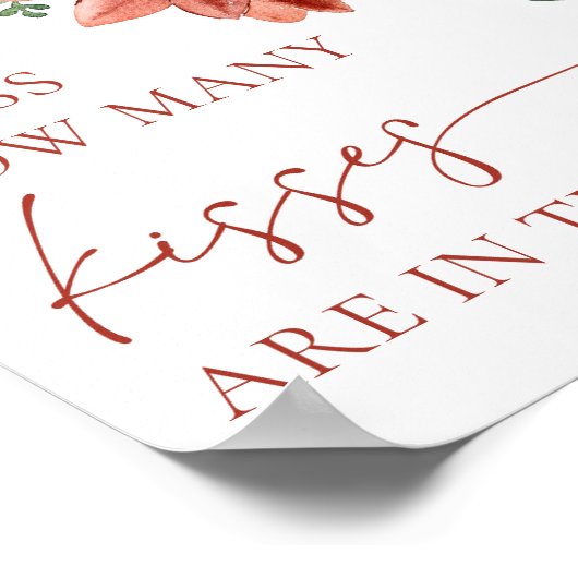 Rode Winter Kerstmis raden hoeveel kussen teken Poster (Hoek)