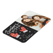 Rode Winter Mittens Fotoseizoen Groeten Magneet (Linkerzijde)