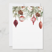 Rode Winter Ornamenten Diner Kerstfeest Kaart (Achterkant)