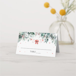 Rode Winter Sneeuw Kerst Babykleren Plaatskaart Plaatskaartje