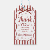 Rode Winter Verjaardag Favor Gift Tag Cadeaulabel (Voorkant)