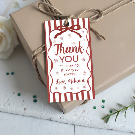 Rode Winter Verjaardag Favor Gift Tag Cadeaulabel
