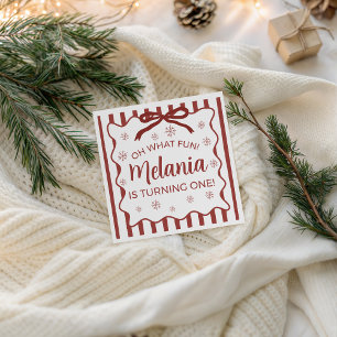Rode Winter Verjaardag Servet Ontwerp
