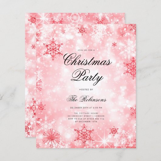 Rode Winter Wonder Invite Programma & Menu (Voorkant / Achterkant)