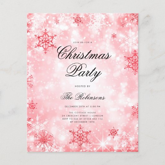 Rode Winter Wonder Invite Programma & Menu (Voorkant)