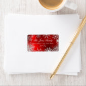 Rode Winter Wonderland Kerst Adresetiketten Etiket (Insitu)
