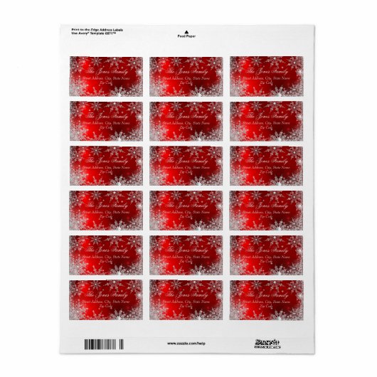 Rode Winter Wonderland Kerst Adresetiketten Etiket (Full Sheet)