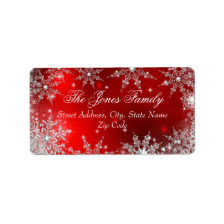Rode Winter Wonderland Kerst Adreslabels Etiket