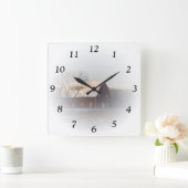 Rode winterbarnenklok vierkante klok (Huis)