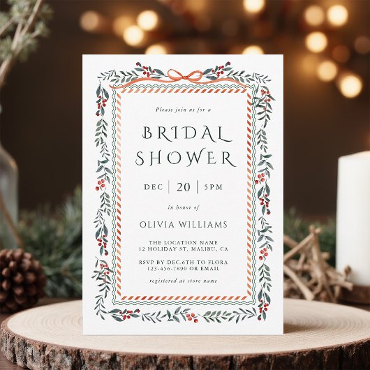 Rode Winterberry Lijst Vrijgezellenfeest Kaart