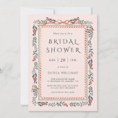 Rode Winterberry Lijst Vrijgezellenfeest Roze Kaart (Voorkant)