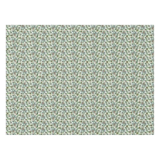 Rode winterbes en bonte bladeren Kerstmis Tafelkleed (Voorkant (Horizontaal))