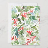 Rode Winterbes en jeneverbeskrans feestelijke part Kaart (Achterkant)