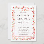 Rode Winterbes Frame Koppelsproezenfeest Kaart (Voorkant)