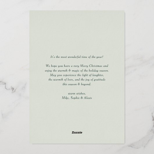 Rode winterbes met bonte bladeren Kerstmis Folie Feestdagenkaart (Achterkant)