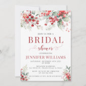 Rode winterbessen Kerst vrijgezellenfeest Kaart (Voorkant)