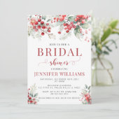 Rode winterbessen Kerst vrijgezellenfeest Kaart (Staand voorkant)