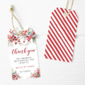 Rode winterbessen Kerstmis dank u bruiloft Cadeaulabel