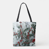 Rode Winterbessen Kerstvakantie Canvas tas (Achterkant)