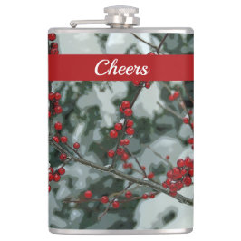 Rode winterbessen kerstvakantie Drink kolf Heupfles