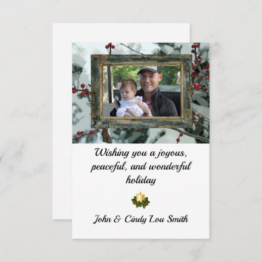 Rode Winterbessen Kerstvakantie Flat Kaart (Voorkant / Achterkant)