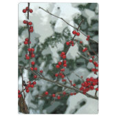 Rode winterbessen Kerstvakantie klembord (Achterkant)