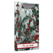 Rode winterbessen Kerstvakantie klembord (Rechts)