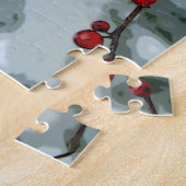 Rode winterbessen Kerstvakantie legpuzzel (Zijkant)