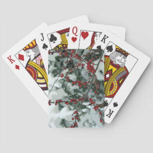 Rode winterbessen Kerstvakantie speelkaarten