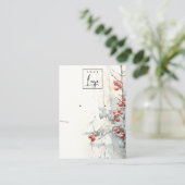 Rode Winterbessen Logo Oorbel Ketting Houder Visitekaartje (Staand voorkant)