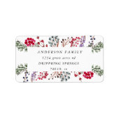 rode winterbessen op het etiket van het retouradre (Voorkant)