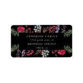 rode winterbessen op het etiket van het retouradre (Voorkant)