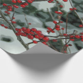 Rode winterbessen vakantie inpakpapier (Hoek)